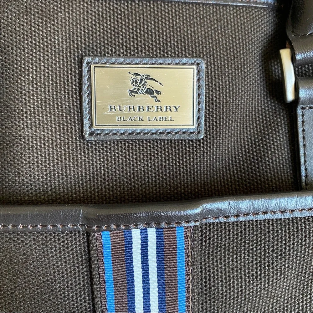 Burberry brown canvas laptop briefcase